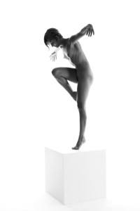 White Nude on Cube