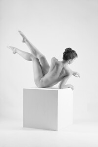 White Nude on Cube 1